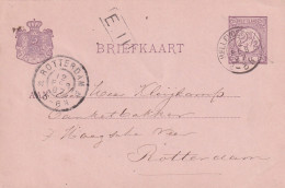 Briefkaart 12 Feb 1897 Hellevoetsluis (kleinrond) Naar Rotterdam - Poststempel