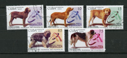 CUBA -  CHIENS  N°Yt 4162/4166 Obli. - Gebruikt