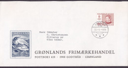 Greenland GRØNLANDS FRIMÆRKEHANDEL Cachet GODTHÅB 1975 Cover Brief ODDER Denmark Margrethe II. (Cz. Slania) - Storia Postale