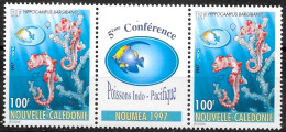Nouvelle Calédonie 1997 - Yvert Nr. 740 A La Paire Acec Logo Centrale - Michel Nr. 1113 Paar Mit Zierfeld ** - Ongebruikt