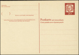 P 64 Bach 20/20 Pf Antiqua, Doppelkarte Ohne Fluoreszenz-Beidruck ** - Cartes Postales - Neuves