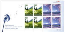 Switzerland 2014 Joint Issue Switzerland Japan Mountains Mountain Volcano Fuji MNH ** Se-tenant Pair - Unused Stamps