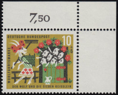 408 Wohlfahrt Grimm 10+5 Pf Sieben Geißlein ** Ecke O.r. Zähnung Dg-dg - Unused Stamps