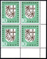 249 Eingliederung Saarland ** Eck-Vbl U.r. - Unused Stamps