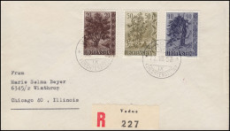 Liechtenstein 371-373 Bäume Und Sträucher 1958 Als Satz Auf R-FDC VADUZ 12.8.58 - Storia Postale