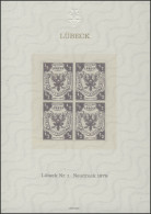 Sonderdruck Lübeck Nr. 1 Viererblock Neudruck 1978 - Privados & Locales