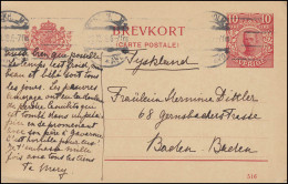 Postkarte P 34 BREVKORT König Gustav Druckdatum 516, STOCKHOLM 20.10.1919 - Ganzsachen