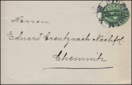 Umschlag 7 Drei Kronen 5 Öre, STOCKHOLM 29.12.1898 Nach Chemnitz - Entiers Postaux