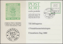 Postkarte/Gedenkblatt 125 Jahre Schwedische Briefmarken SSt Stockholm 11.10.1980 - Ganzsachen