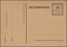 Militärpost MILITÄRBREVKORT FÄLTPOST Ohne Zudruck, Punkt Im I, ** - Postal Stationery