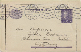 Kartenbrief K 23 KORTBREV 15 Öre, ÖREBRO 1 - 9.5.1925 Nach Göteborg, Mit Rand - Ganzsachen