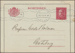 Kartenbrief K 27IW KORTBREV 15 Öre, STOCKHOLM 29.8.1929 Nach Göteborg - Entiers Postaux