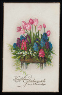 AK Namenstag Tulpen Hyazinthen, Goldrand, WECO No. 531, MÖDLING 10.9.1935 - Autres & Non Classés