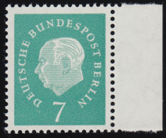 182 Heuss 7 Pf Seitenrand Re. ** Postfrisch - Unused Stamps