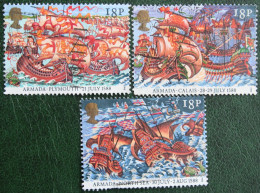 Spanish Armada Boat Ship Shiff (Mi 1156-1157 1159) 1988 Used Gebruikt Oblitere ENGLAND GRANDE-BRETAGNE GB GREAT BRITAIN - Gebraucht