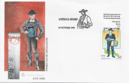 FDC Barcelona 1996.-America -Upaep. Traje Charro Salamanca - FDC