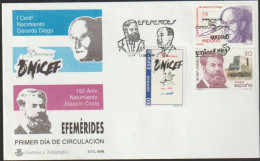 FDC Barcelona 1996.-Efemerides. Gerardo Diego Y Joaquin Costa. - FDC