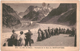 CPA Carte Postale  France Chamonix Mer De Glace Terrasse De La Gare De Montanvers 1924 VM79101 - Chamonix-Mont-Blanc