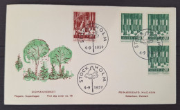 Suède 1959 N°442/43 + N°442b Ob Premier Jour TB - FDC