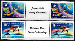 Nouvelle Calédonie 1997 - Yvert Et Tellier Nr. 744/745 Les 2 Paires Se Tenant Avec Logo Centrale  ** - Unused Stamps