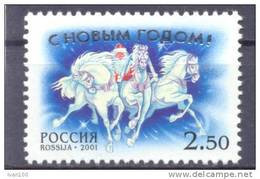 2001. Russia, New Year,1v Mint/** - Ongebruikt