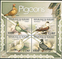 Bloc Sheet Oiseaux Birds Pigeons  Neuf  MNH **  Burundi 2012 - Piccioni & Colombe