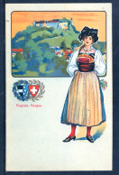 11284 Femme En Costume Typique Argovien - Chateau De Lenzburg Et écusson Argvien / Suisse - Autres & Non Classés