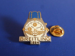 Pin's Montre Breitling 1884 - Bracelet Bleu - Avion Aviation - Arthus Bertrand (AA7) - Arthus Bertrand