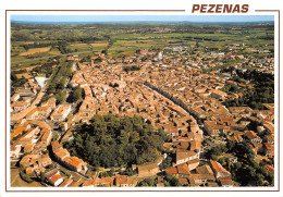 34  PEZENAS   Vue Générale Panoramique Aérienne       (Scan R/V) N° 47 \PFRCR00093 P - Pezenas