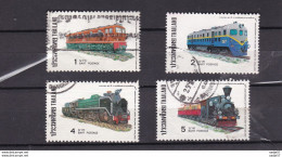 Thailand Mi 832-835 , Trains, 1977 Railways,80th Rail Road Anniversary Used - Eisenbahnen