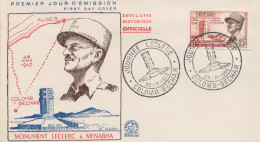 Enveloppe  FDC  1er  Jour   ALGERIE    9éme  Anniversaire  Mort  Du  Maréchal  LECLERC  1956 - FDC