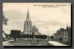 SAINT AUBIN D'escroville Place De L'église Statue Du Dr Auzoux  (scan Recto-verso) PFRCR00050 P - Saint-Aubin-d'Ecrosville