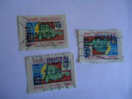 ECUADOR   USED   STAMPS MAPS 3 OVERPRINT - Ecuador