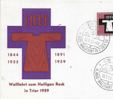 GERMANY. POSTMARK. PILGRIMAGE TO THE HOLY ROCK. TRIER. 1959 - Sonstige & Ohne Zuordnung