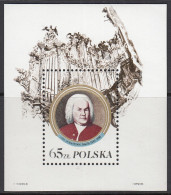 POLEN  Block 97 I, Postfrisch **, 300. Geburtstag Von Johann Sebastian Bach, 1985 - Blocs & Feuillets