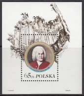 POLEN  Block 97 I, Postfrisch **, 300. Geburtstag Von Johann Sebastian Bach, 1985 - Blokken & Velletjes