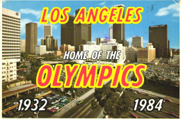 LOS ANGELES, CALIFORNIA, HOME OF OLYMPICS 1932-1984, ARCHITECTURE, CARS, UNITED STATES, POSTCARD - Los Angeles