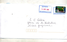 Lettre Cachet Rectangulaire Poste Marseille - Cachets Manuels