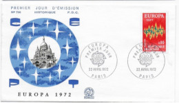 Enveloppe Premier Jour- Europa 1972 CEPT 22 Avril 1972 Paris (75) F.D.C. 796 N° 1715 - 1970-1979