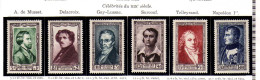 France - (1951) - Celebrites Du XIXeme Siecle - Neufs - Sans Gomme - No Gum - Unused Stamps