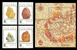 Poland 1993 "Amber Route", Insect In Amber, Prehistoric Animal, Minerals - Préhistoriques