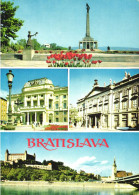 BRATISLAVA, MULTIPLE VIEWS, ARCHITECTURE, STATUE, MONUMENT, BRIDGE, PALACE, SLOVAKIA, POSTCARD - Slowakei