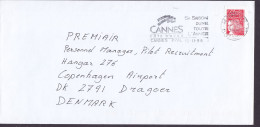 France Slogan Flamme CANNES 1999 Cover Lettre To Denmark Marianne 2-Sided Perf. - 1997-2004 Marianne (14. Juli)