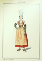 Costume Auvergne Pontgibaud (63) Villageoise Signé  Illustré Par P.A Leroux XXème - Célébrités