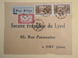 DL0  ALGERIE BELLE LETTRE  1938  ALGER A YVRY  FRANCE +AFF.  INTERESSANT+ + - Storia Postale
