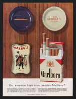 Pub Papier 1962 Cigarettes Marlboro Hotel Palace Paris Cendrier Sem George V, Maxim's, Paquebot France - Publicidad