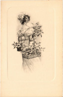 CPA AK Lady With Flowers ARTIST SIGNED (1387060) - 1900-1949