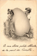 CPA AK Ladies With A Huge Egg - Easter ARTIST SIGNED (1387042) - 1900-1949