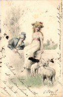 CPA AK Couple With Lambs ARTIST SIGNED (1387040) - 1900-1949