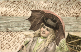 CPA AK Girl In The Rain With An Umbrella ARTIST SIGNED (1387561) - 1900-1949